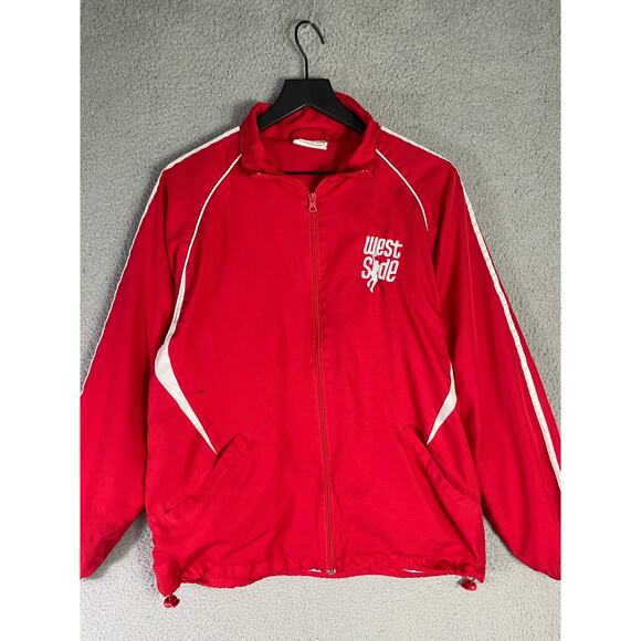 Teamwork Athletic Apparel West Side Red Full Zip Track Jacket Mens L Warmup Coat - Picture 6 of 9